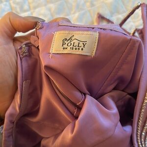 Oh Polly Ruched Cut Out Mini Dress in Purple